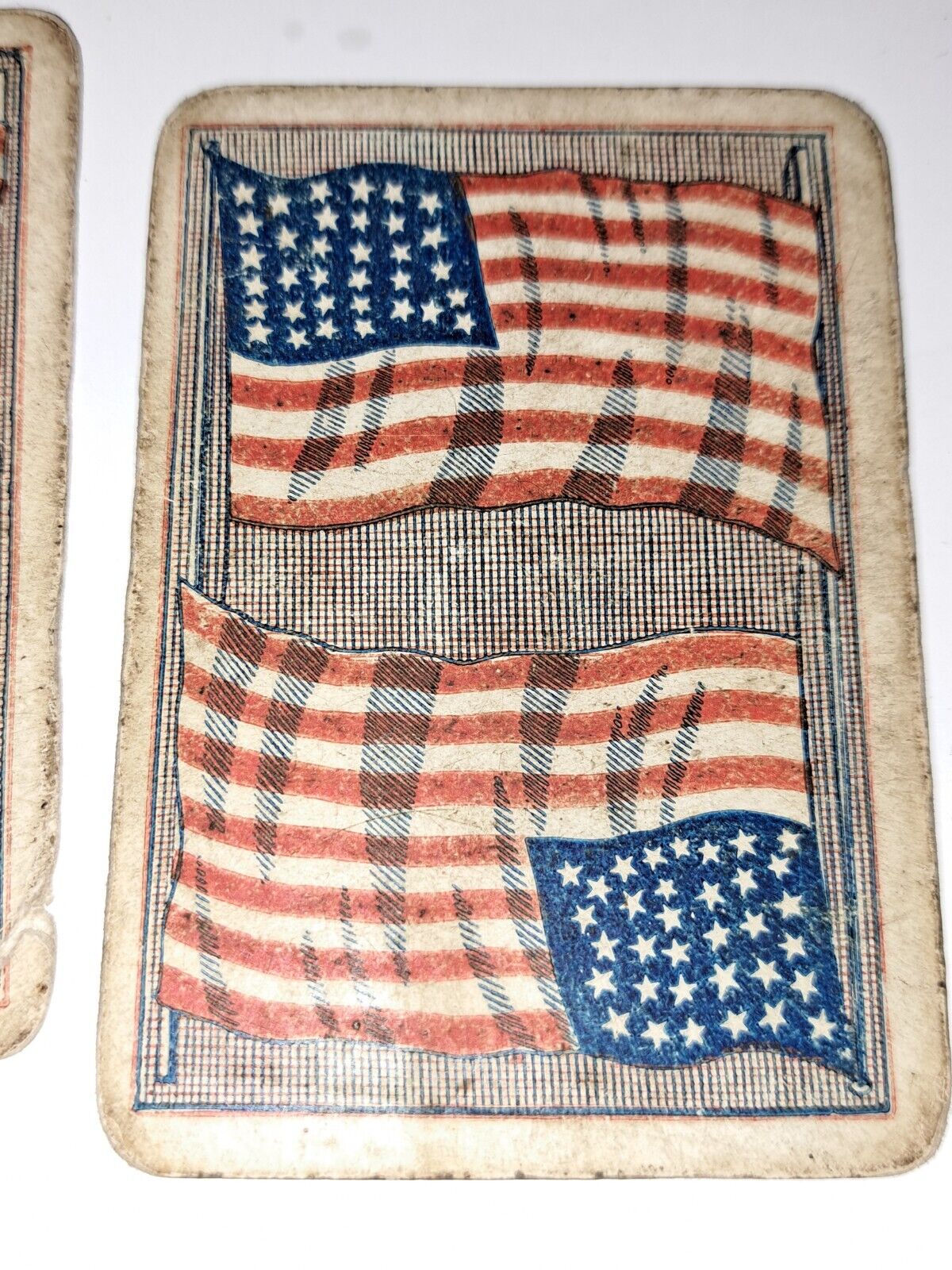 AR-027 American Flag 33 stars  Dougherty Excelsior Four Aces Playing Cards 1800s
