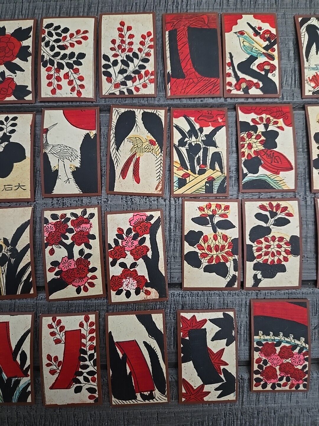 Rare Vintage Japanese Hanafuda Cards 'Komaru' Tengu Nintendo 1900's-1930's Japan