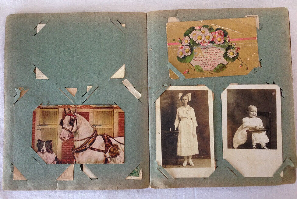 Antique Post Card Collection In Album Late 1800's - Early 1900's