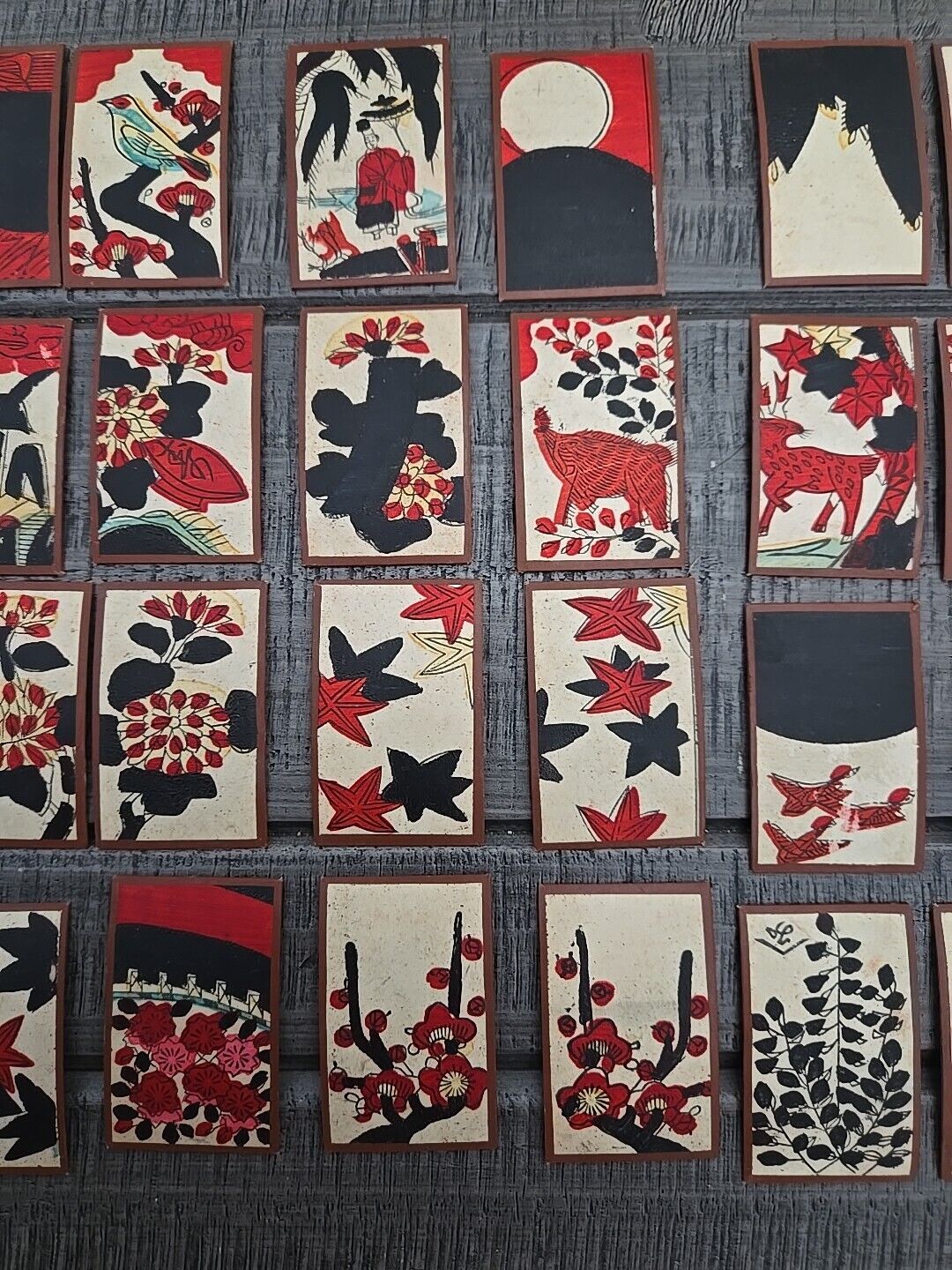 Rare Vintage Japanese Hanafuda Cards 'Komaru' Tengu Nintendo 1900's-1930's Japan