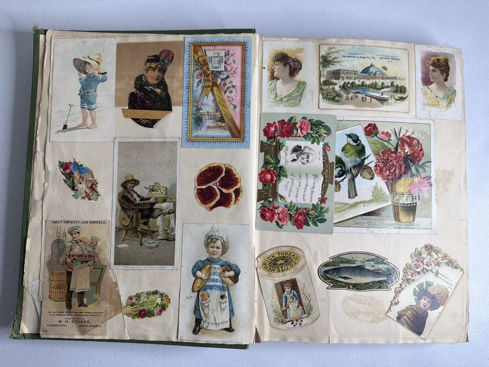 1880s-1900s Antique Scrapbook Album 250+ Cards Tobacco, Ads, Rare Collectibles