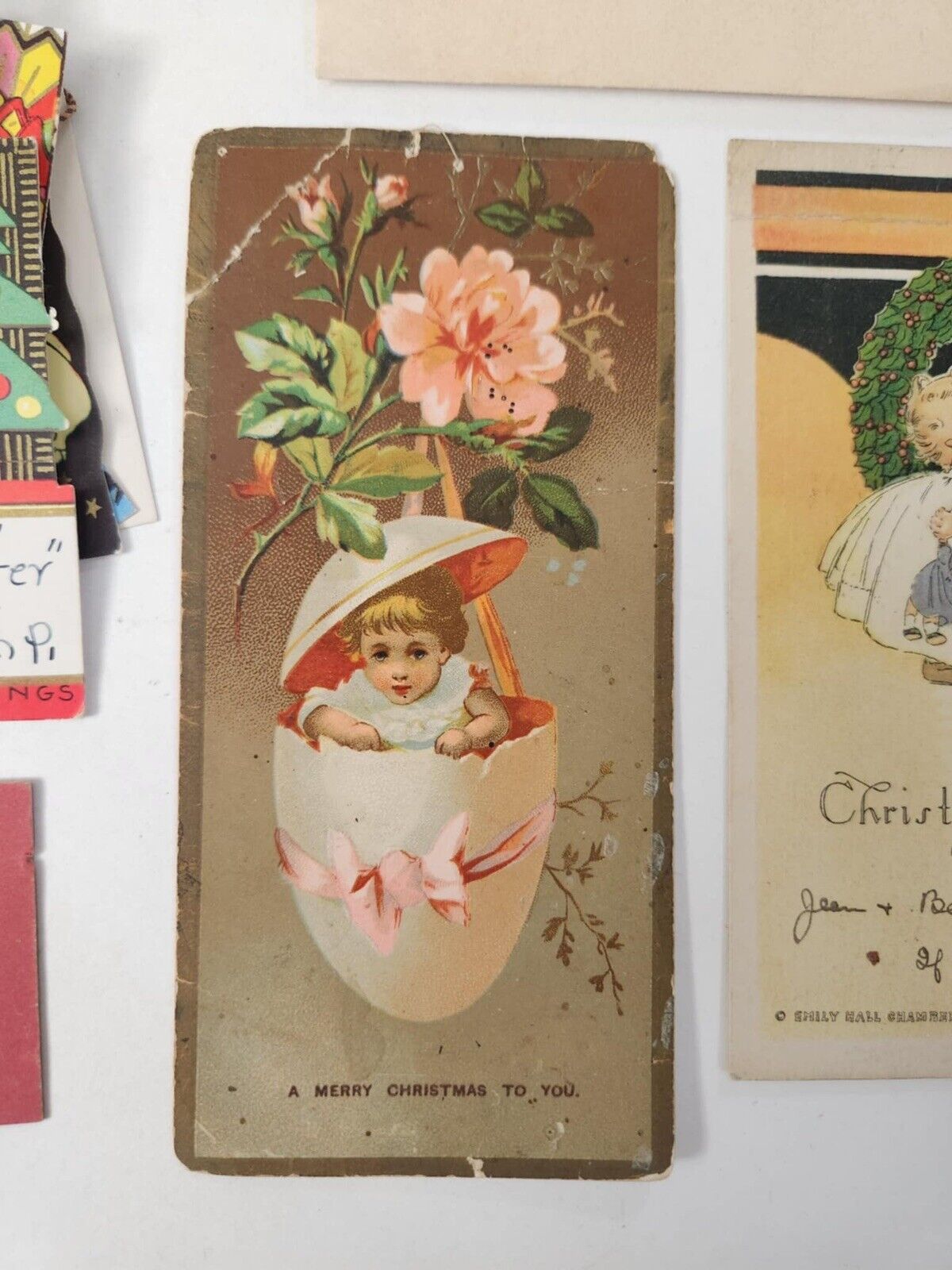 Antique Christmas Greetings Post Cards Various Cards Lot Early 1900's Era