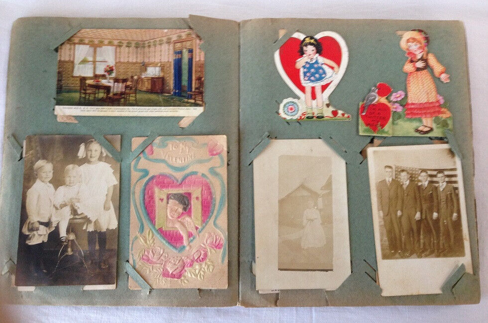 Antique Post Card Collection In Album Late 1800's - Early 1900's
