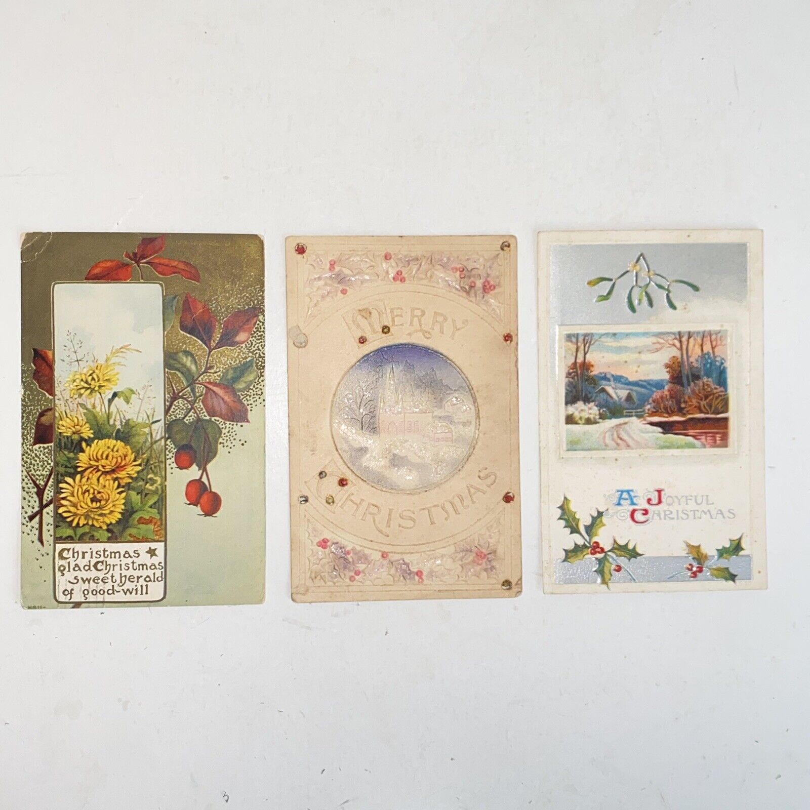 Antique Early 1900s-1920 Christmas and New Year Post Cards Lot of 15