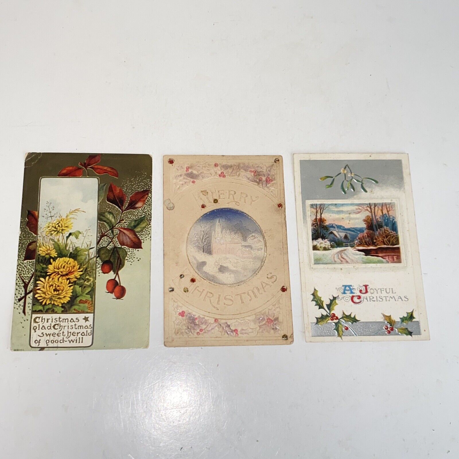 Antique Early 1900s-1920 Christmas and New Year Post Cards Lot of 15
