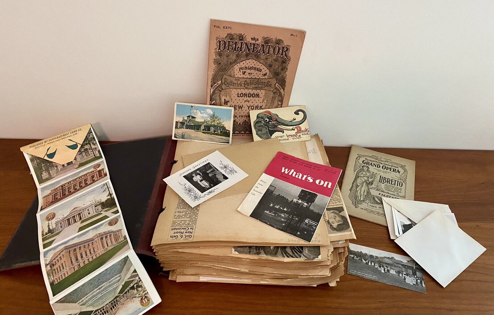 Vintage Scrapbook Early 1900’s - 1950’s Europe Post Cards Photographs & More