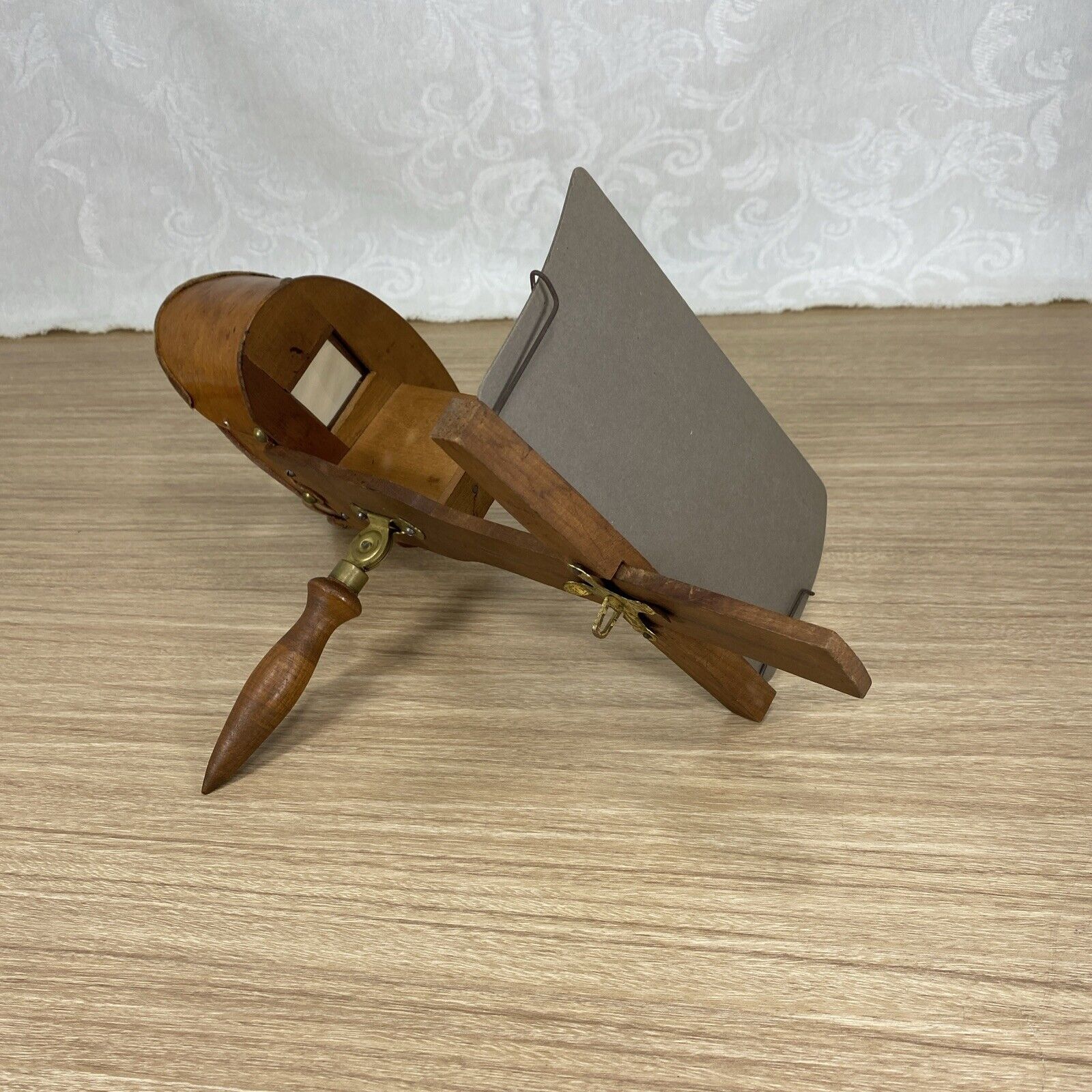 Antique Vintage Wood Stereoscope Viewer Late 1800s Early 1900s & 12 Cards Lot