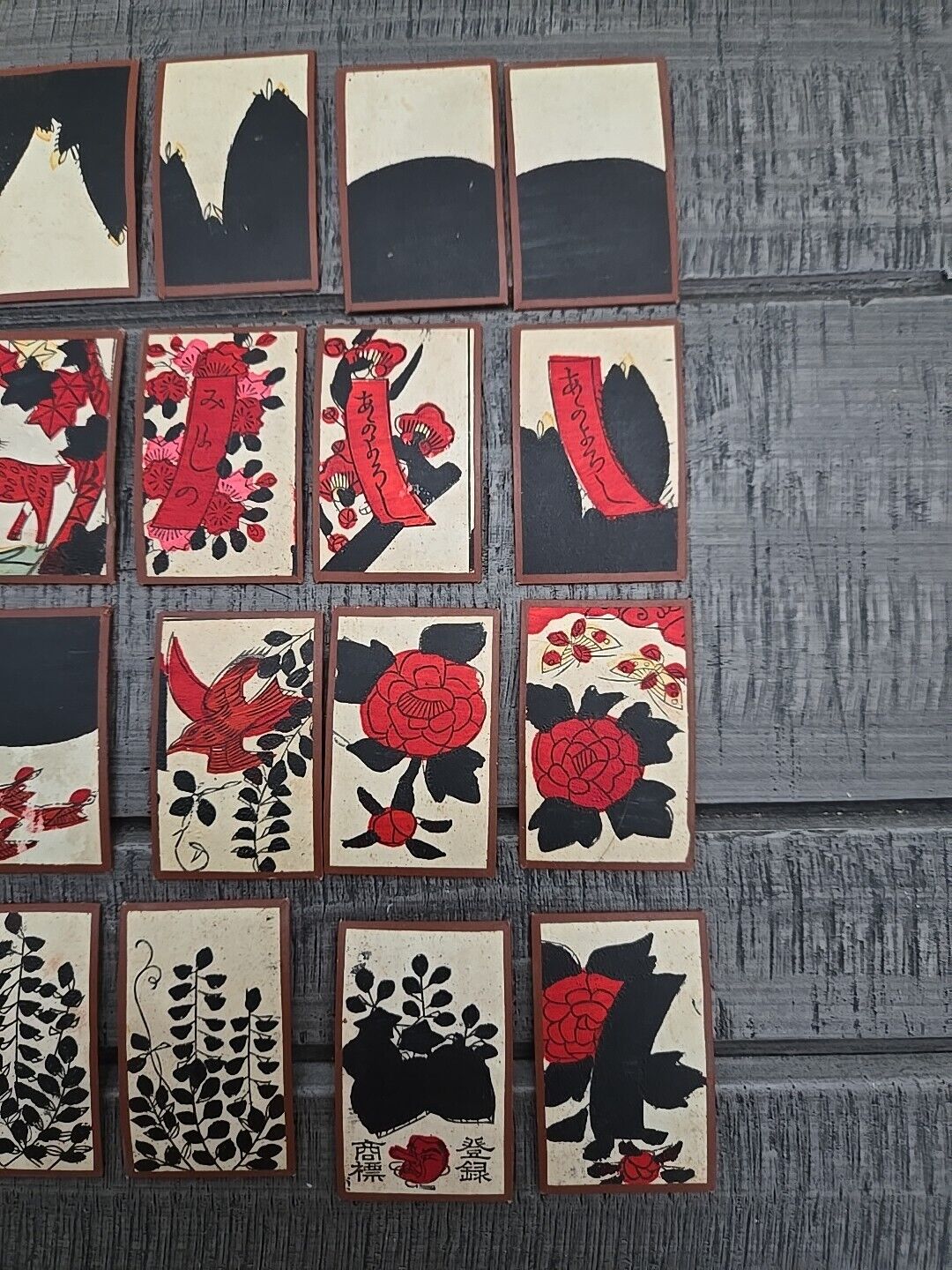 Rare Vintage Japanese Hanafuda Cards 'Komaru' Tengu Nintendo 1900's-1930's Japan
