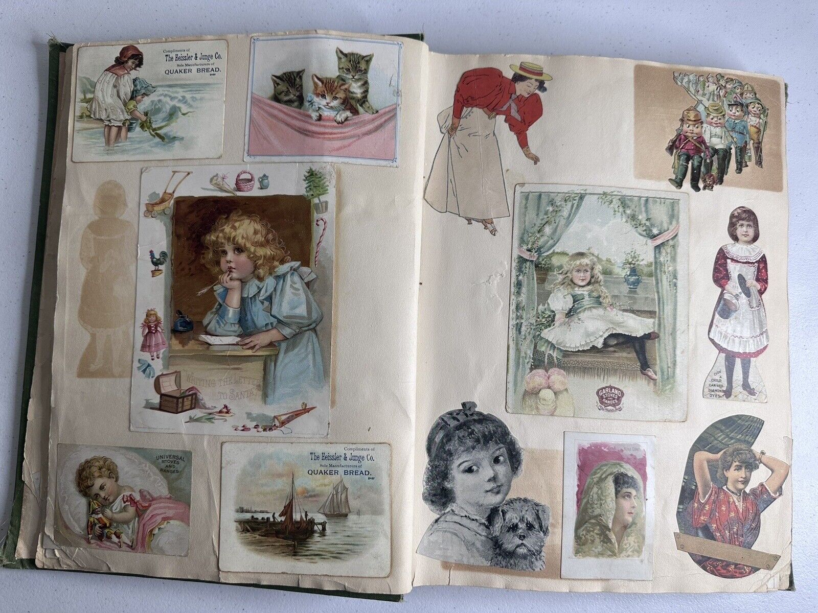 1880s-1900s Antique Scrapbook Album 250+ Cards Tobacco, Ads, Rare Collectibles