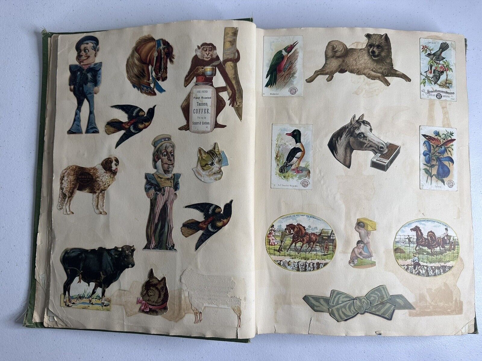 1880s-1900s Antique Scrapbook Album 250+ Cards Tobacco, Ads, Rare Collectibles
