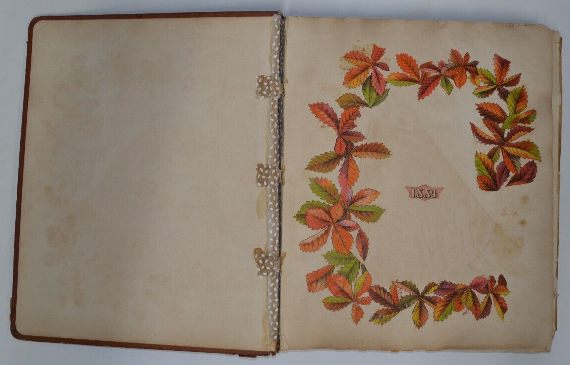 Antique 1800s Advertising Trade & Calling Cards Scraps Scrapbook Album 100 pages