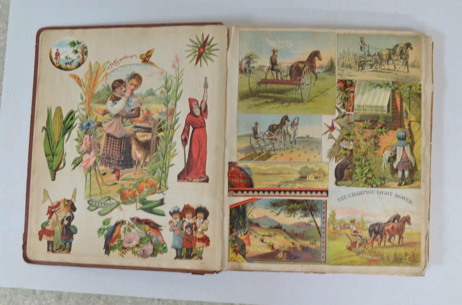 Antique 1800s Advertising Trade & Calling Cards Scraps Scrapbook Album 100 pages