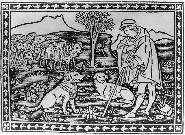 Shepherd,sheep,2 dogs,c1700s,Thomas Dilworth,New Guide to the English Tongue