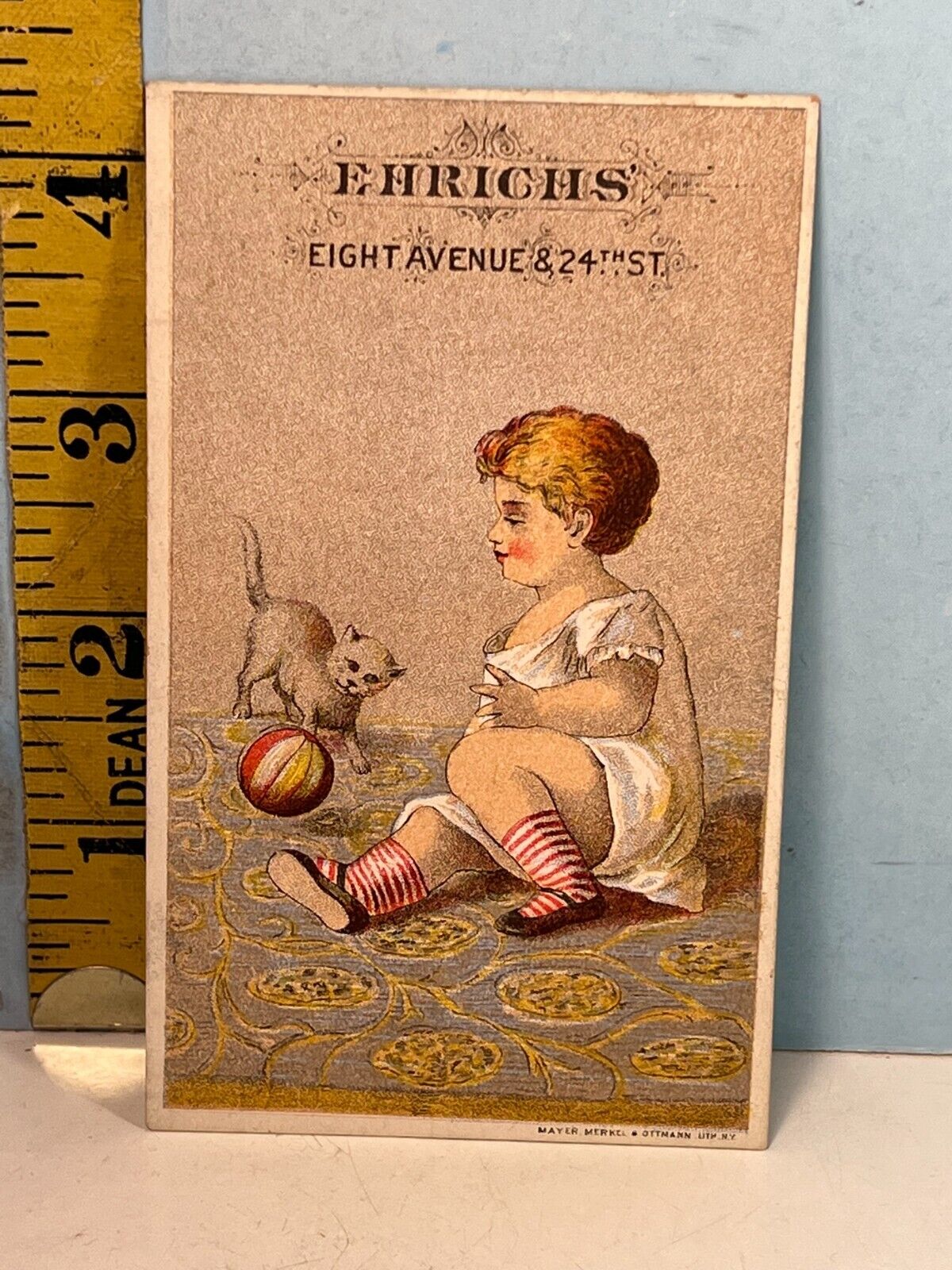 1800's Ehrichs' Retail Storee, New York- Clark & Dolmans Trade Card