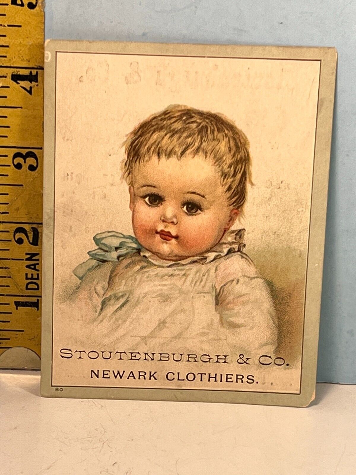 1800's Stoutenburg & C. Newark Clothiers Trade Card w/price list on back