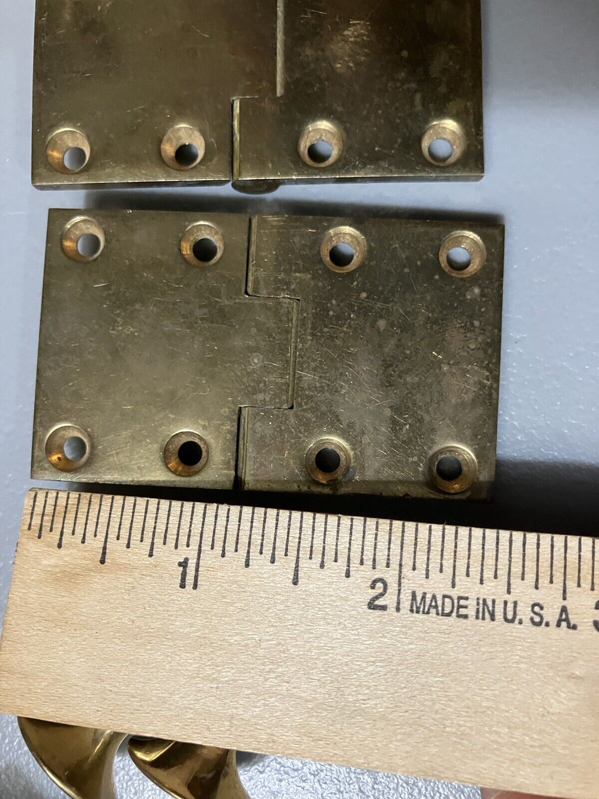Original CARD-TABLE 18th Century STYLE Brass Period Hinges Spectacular