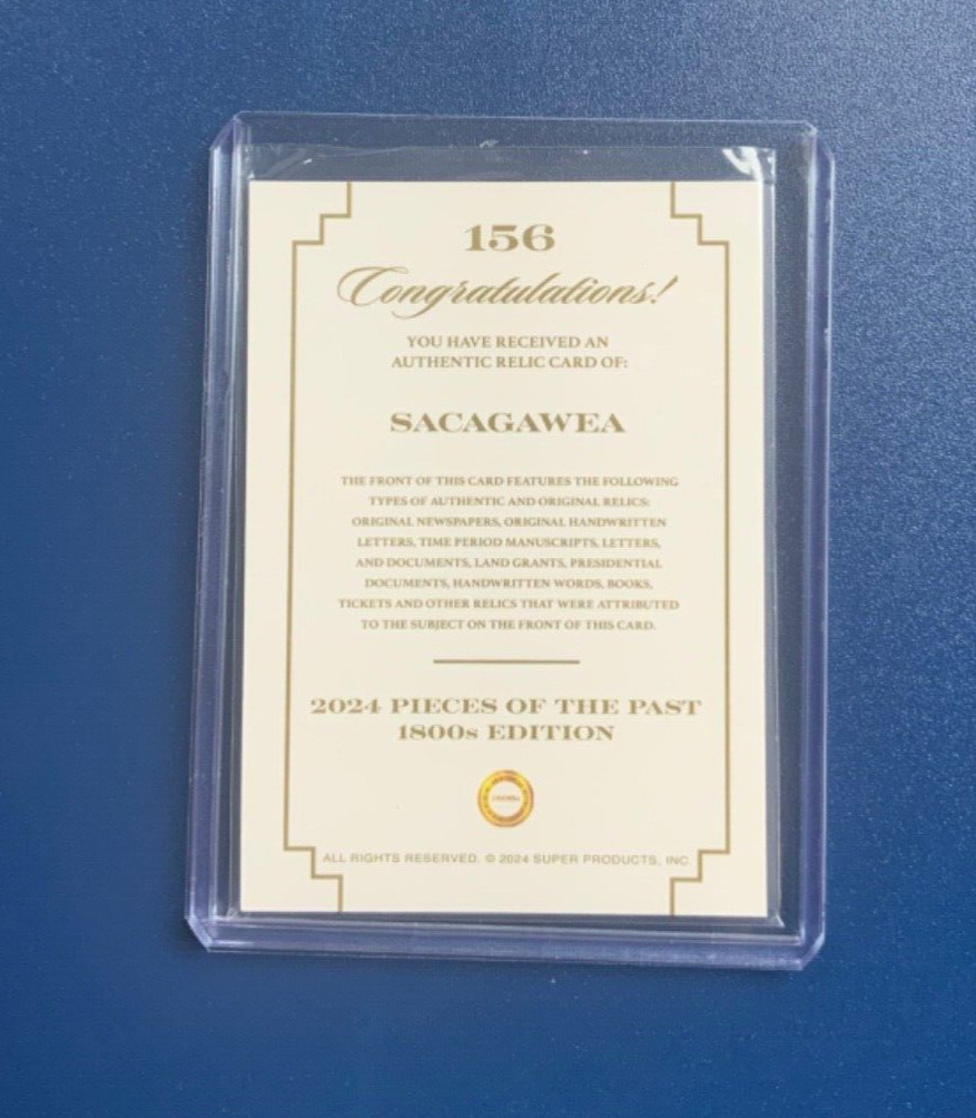 2024 pieces of the past 1800s Sacagawea rare relic card.