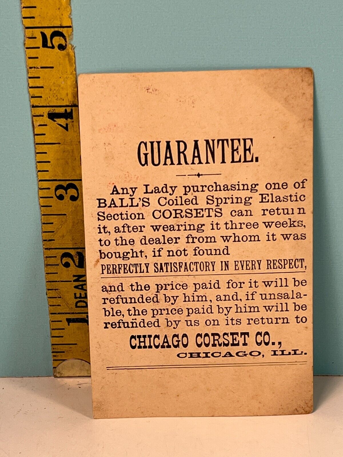 1800's Ball's Chicago Corset Co , Circle Hip Skating Corsets Trade Card.