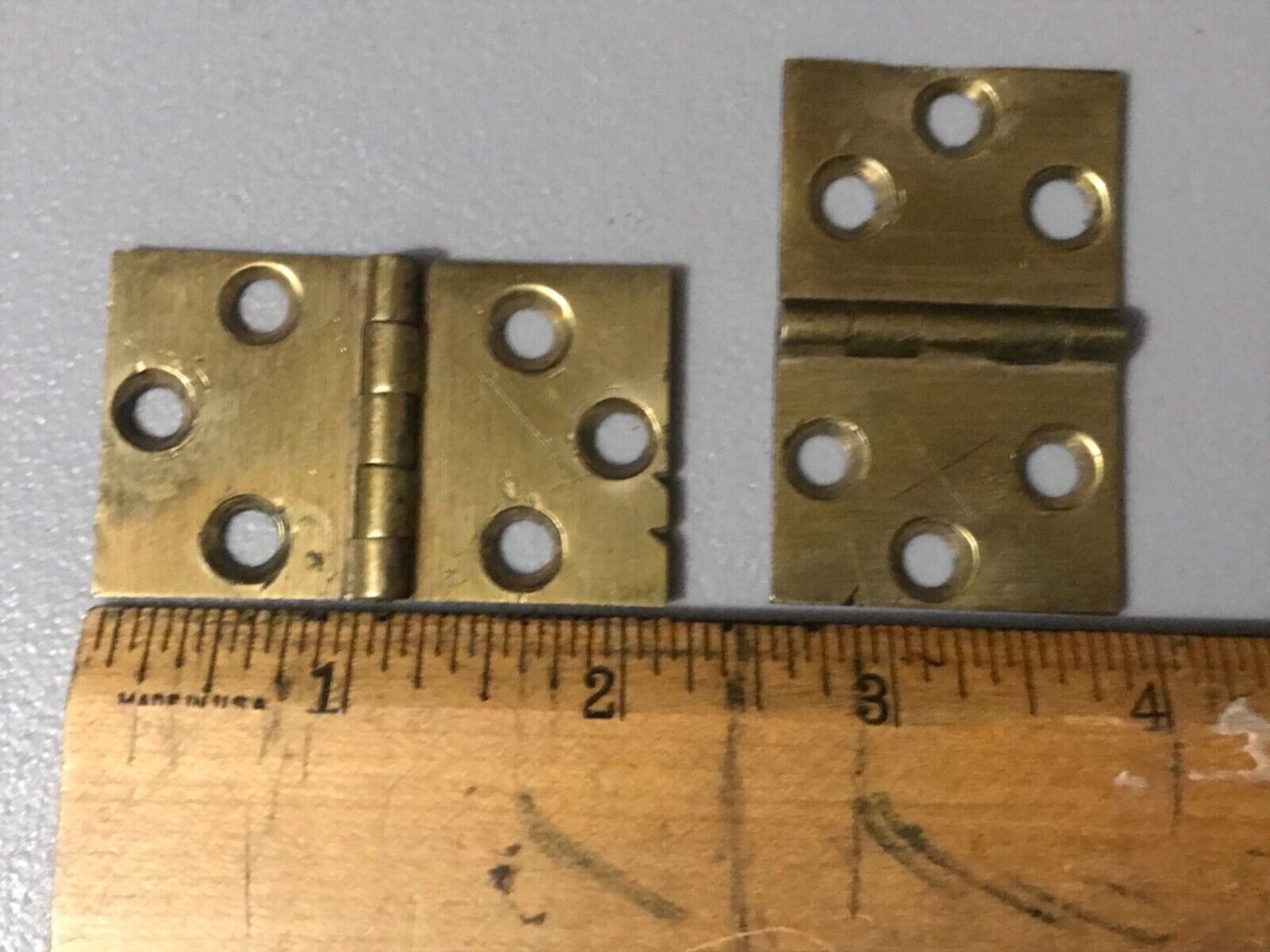 Original CARD-TABLE 18th Century Period Hinges Old Brass Spectacular!