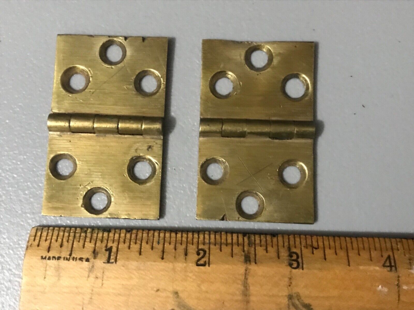 Original CARD-TABLE 18th Century Period Hinges Old Brass Spectacular!