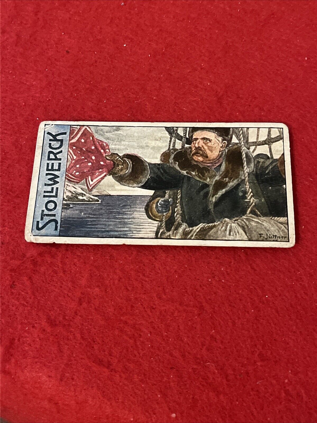1800s Era Stollwerck S. A. ANDREE (balloon explorer) Trade Card No. 11 G Overall