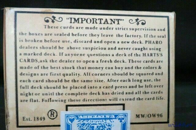 OLD WEST PHARO CARDS Poker Playing Repr 1870 1800s Saloon Armory Civil War Hart