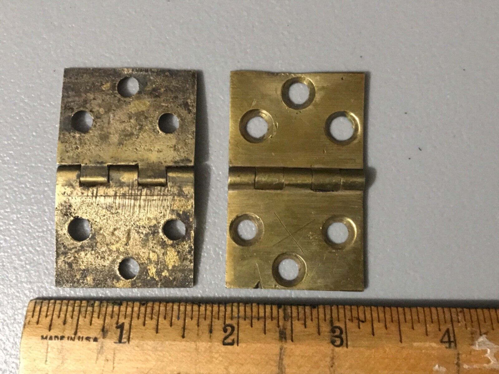 Original CARD-TABLE 18th Century Period Hinges Old Brass Spectacular!