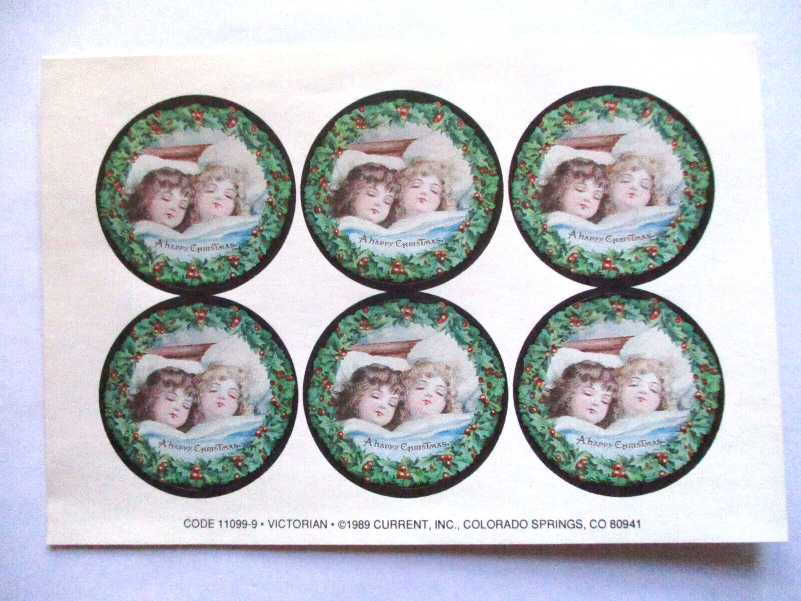 Lot of 28 Current Victorian Christmas Cards and 36 Stickers Vintage 1989 11099-9