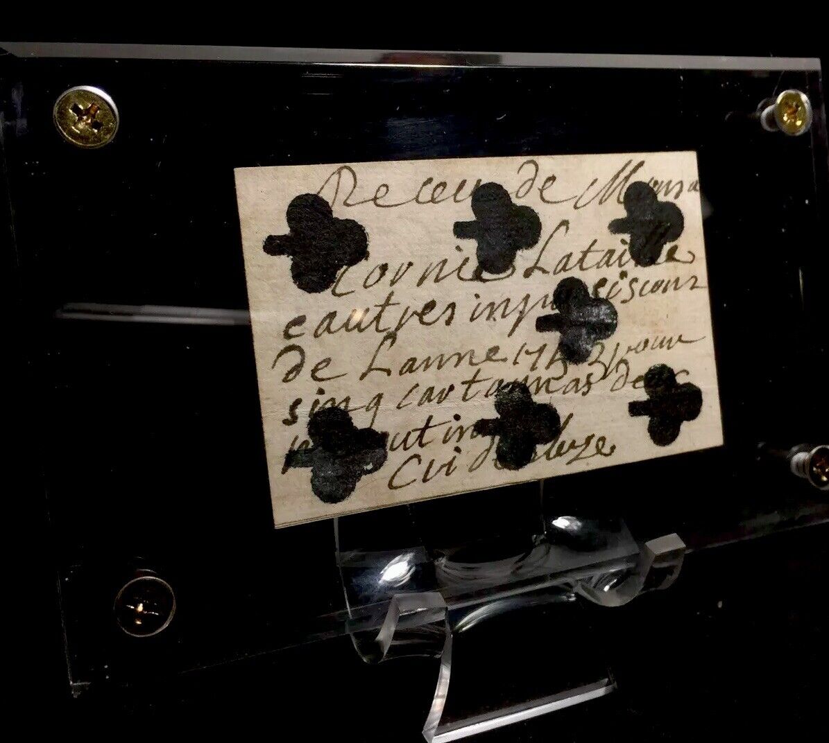 1700’s Old Europe Double Side Scripted Document Antique Playing Cards Single