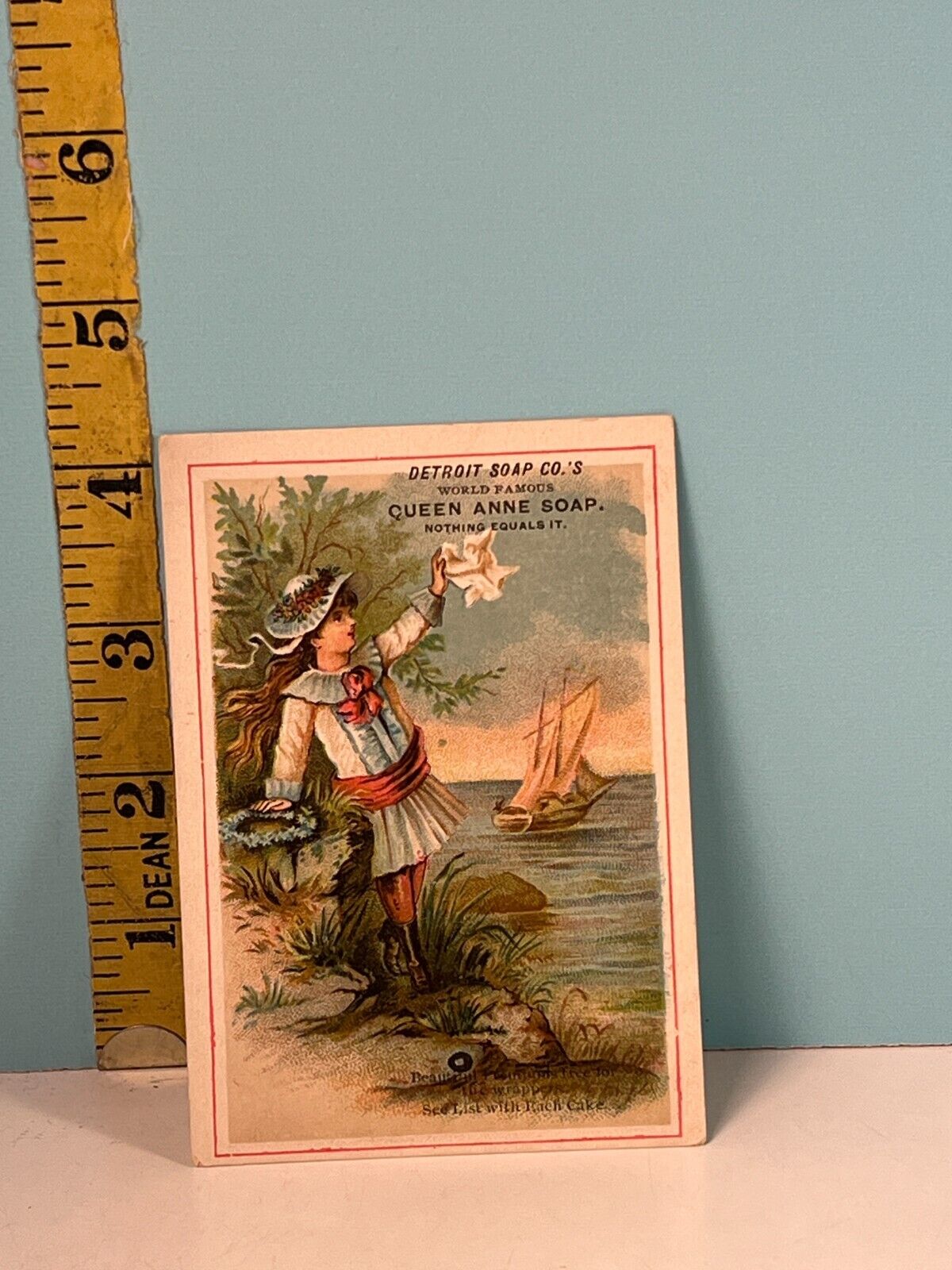 1800's Queen Anne Soap, No. 183qty 4 sea series by Detroit Soap Co trade card .