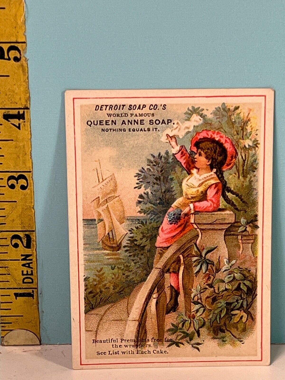 1800's Queen Anne Soap, No. 183qty 4 sea series  by Detroit Soap Co trade card .