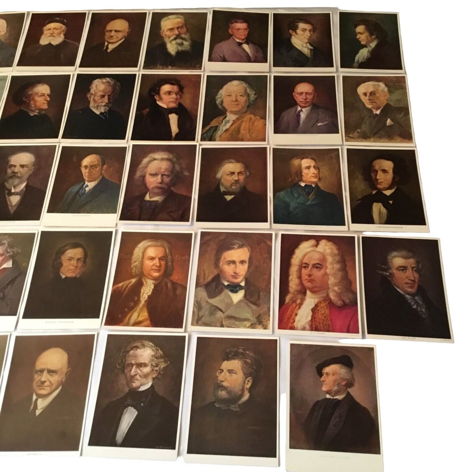Famous Classical Music Composers 1700's to the 1800's Post Cards In The Original