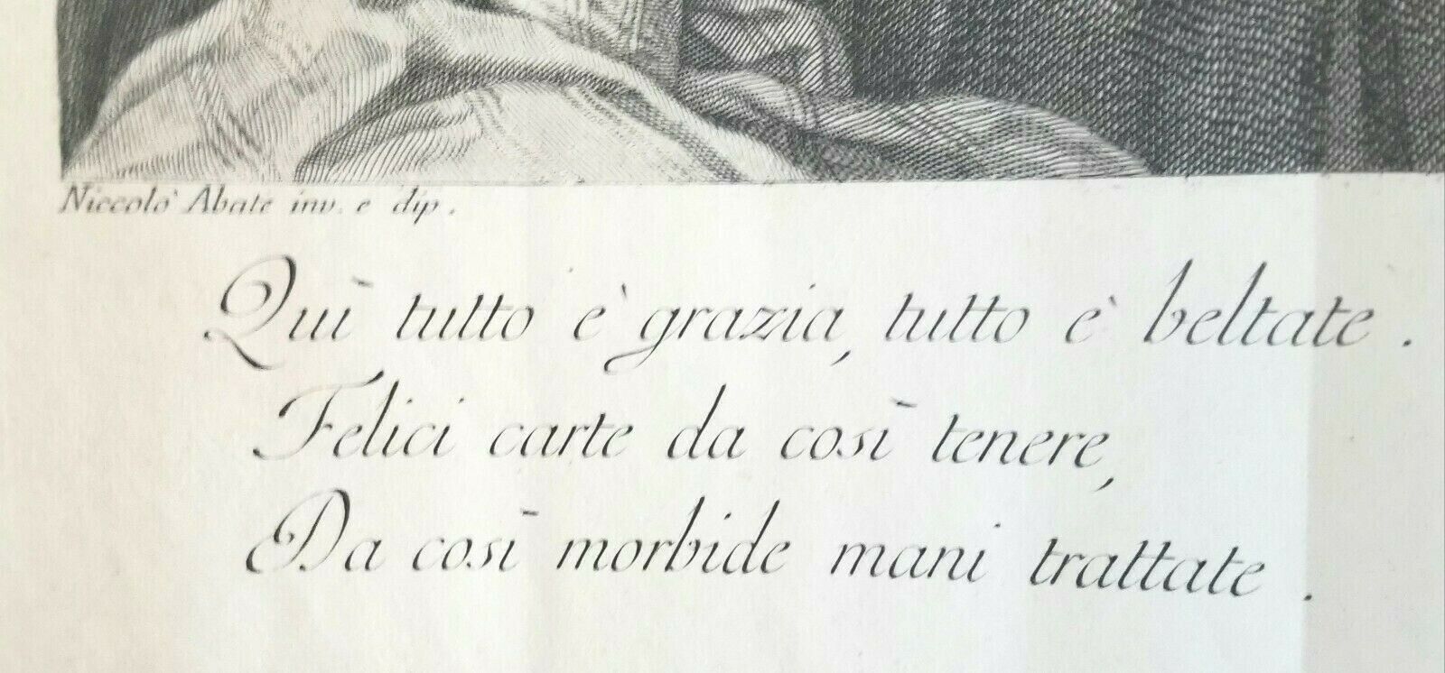Vintage Italian Engraving Cards Party Women Gamma Abate Crivellari 1700s