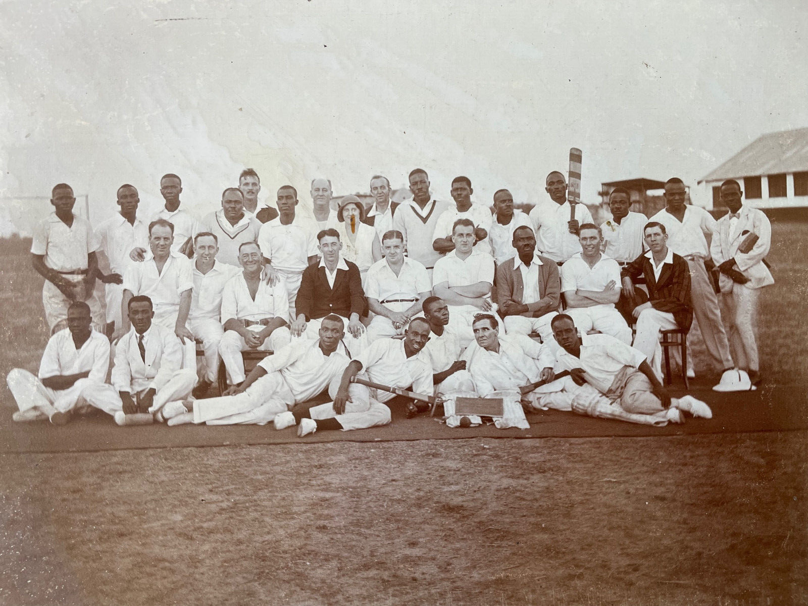 Large Antique Cabinet Photo CRICKET Team West Indies ? Unknown 1900's Team Sport
