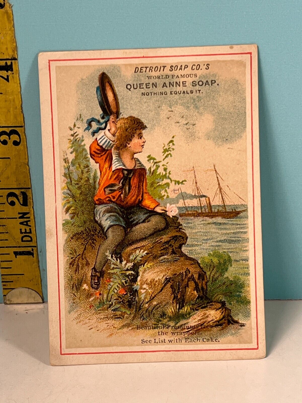 1800's Queen Anne Soap, No. 183qty 4 sea series  by Detroit Soap Co trade card .
