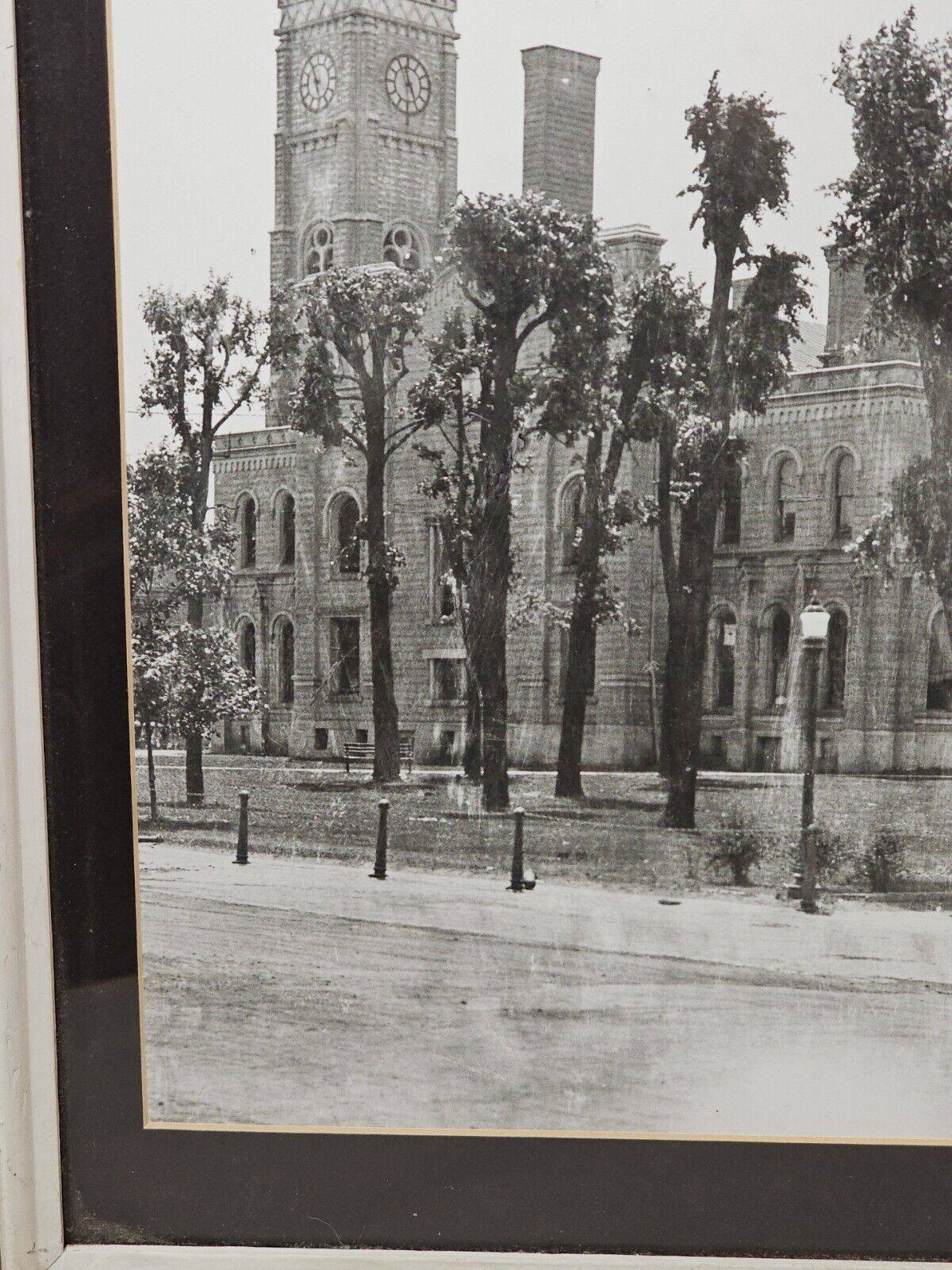 Greensburg IN Indiana COURT HOUSE TOWER Tree Rare Antique PHOTO 1900s 