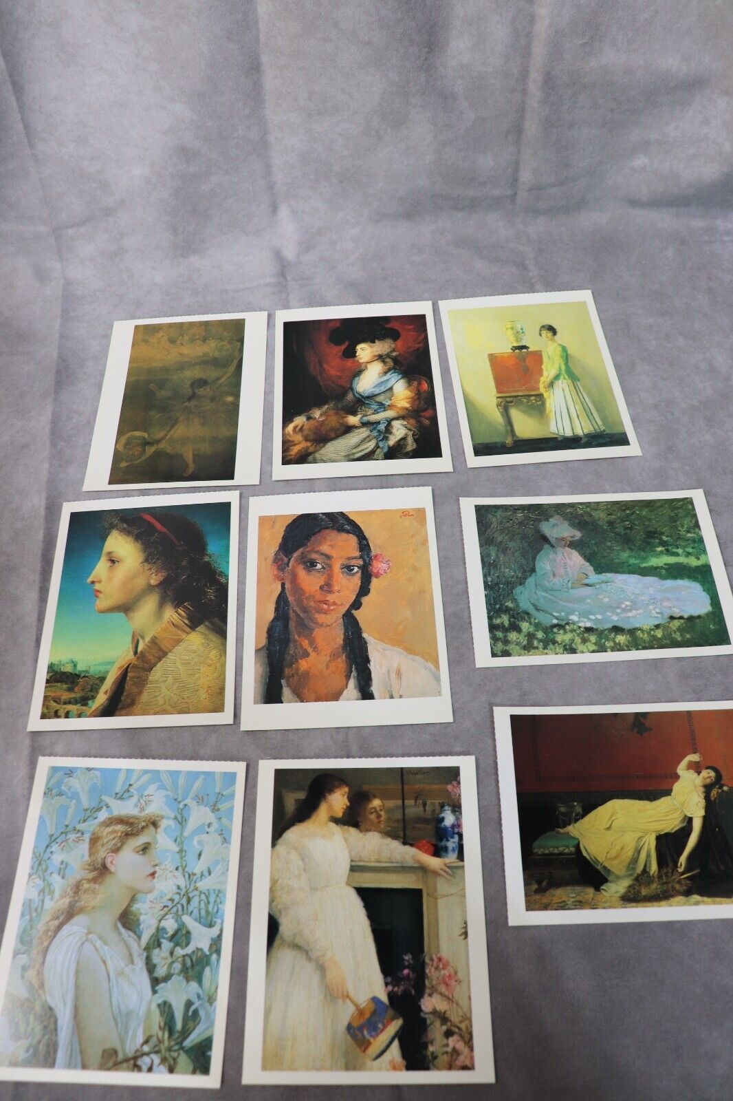 Lot Of 9 Vintage Various Artists Women's Portraits 1700s-1920s Post Cards Unpost
