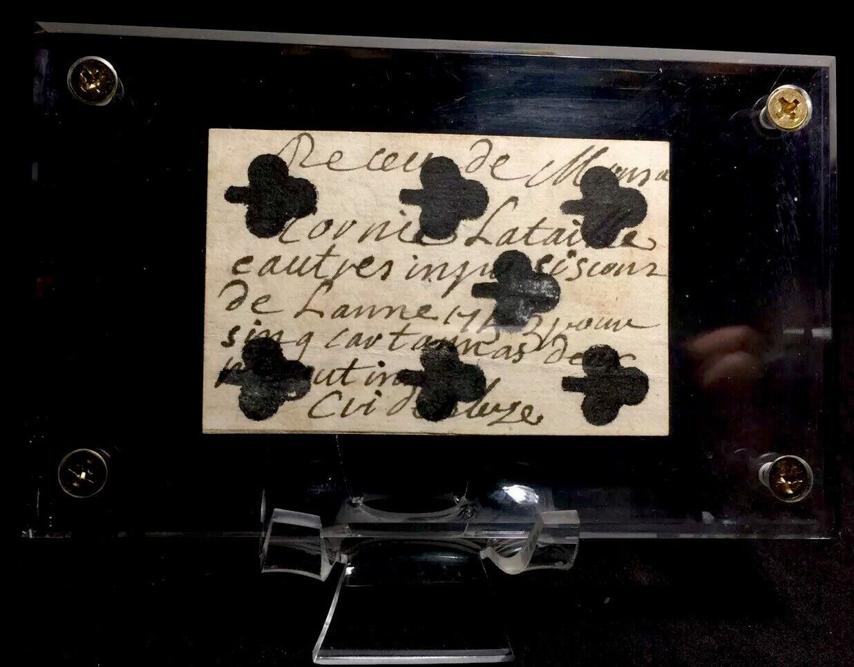 1700’s Old Europe Double Side Scripted Document Antique Playing Cards Single