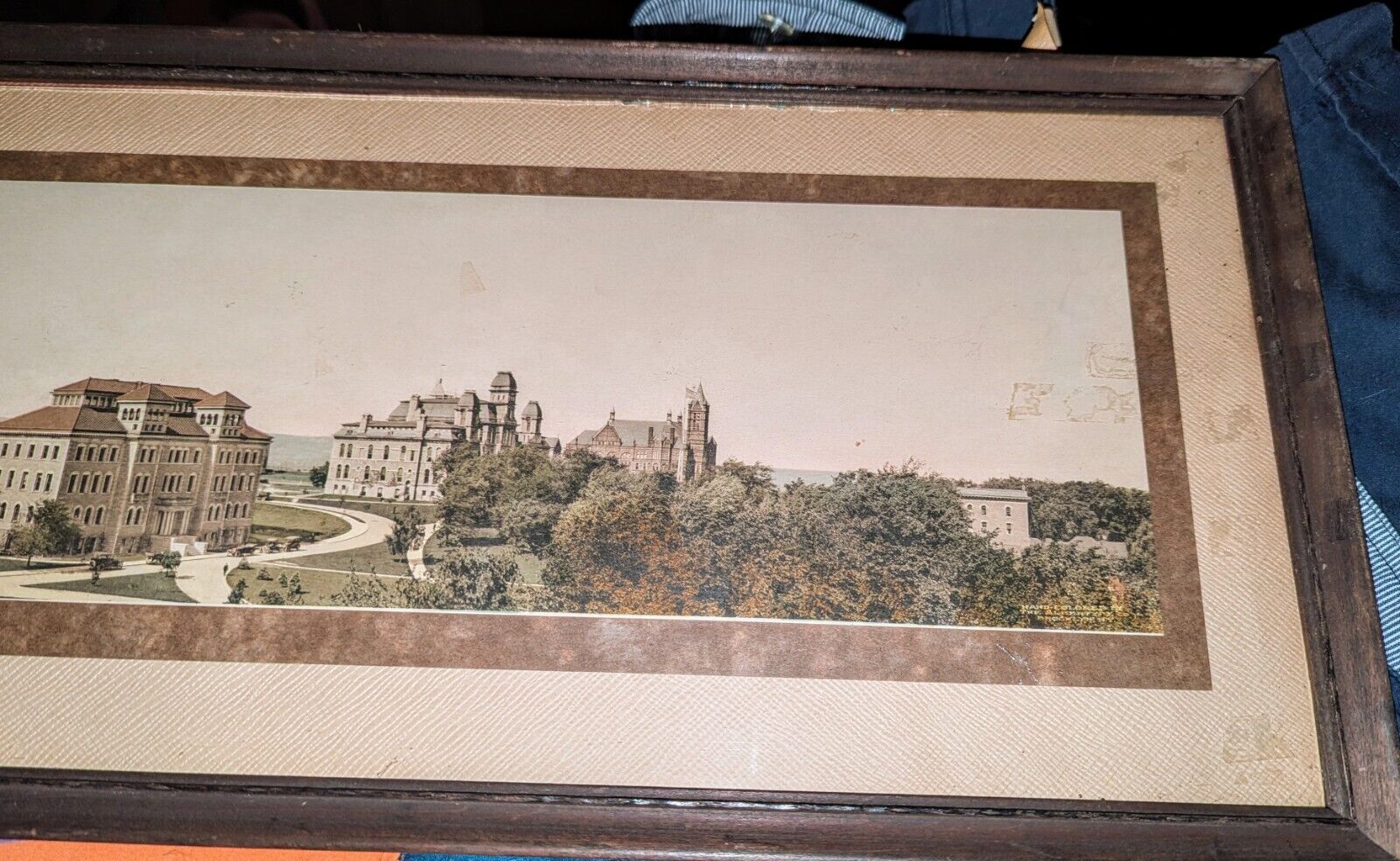 Early Syracuse University 1900's 42" Long Panoramic Panorama Hand Painted Photo 