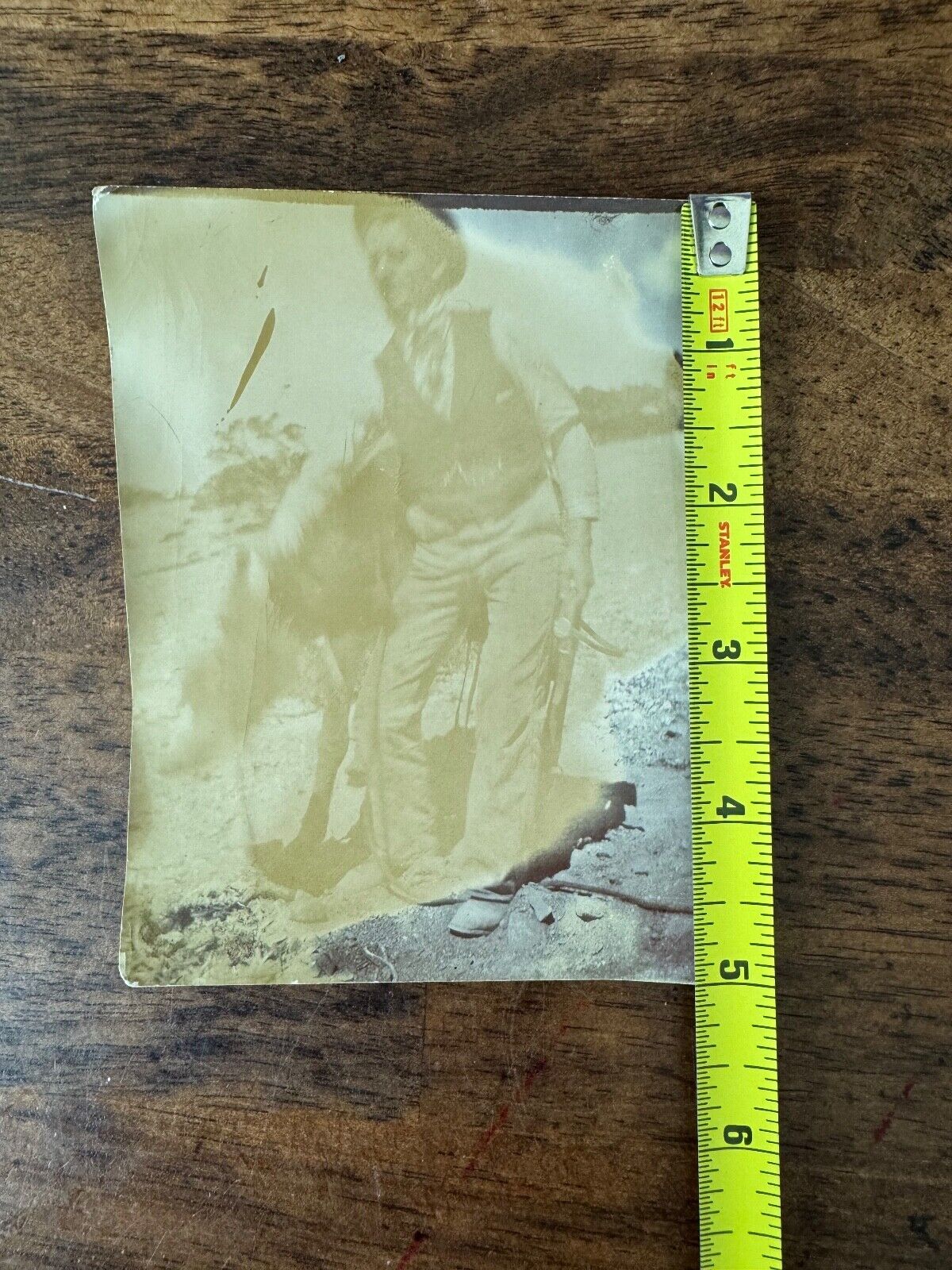 Vintage Photo of a Man & Donkey