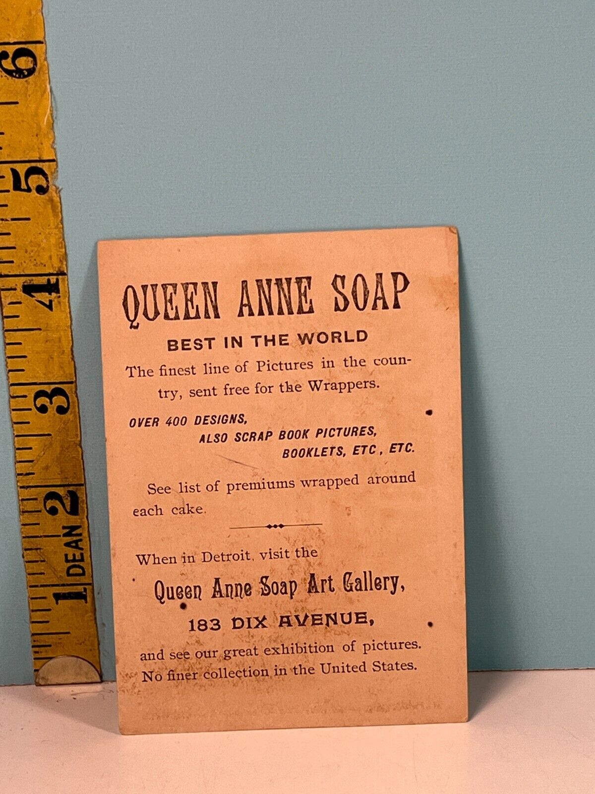 1800's Queen Anne Soap, No. 183qty 4 sea series  by Detroit Soap Co trade card .