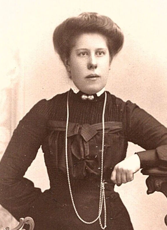 CDV Photo 1800's Goteborg, Sweden Studio Portrait Victorian Lady Ornate Dress