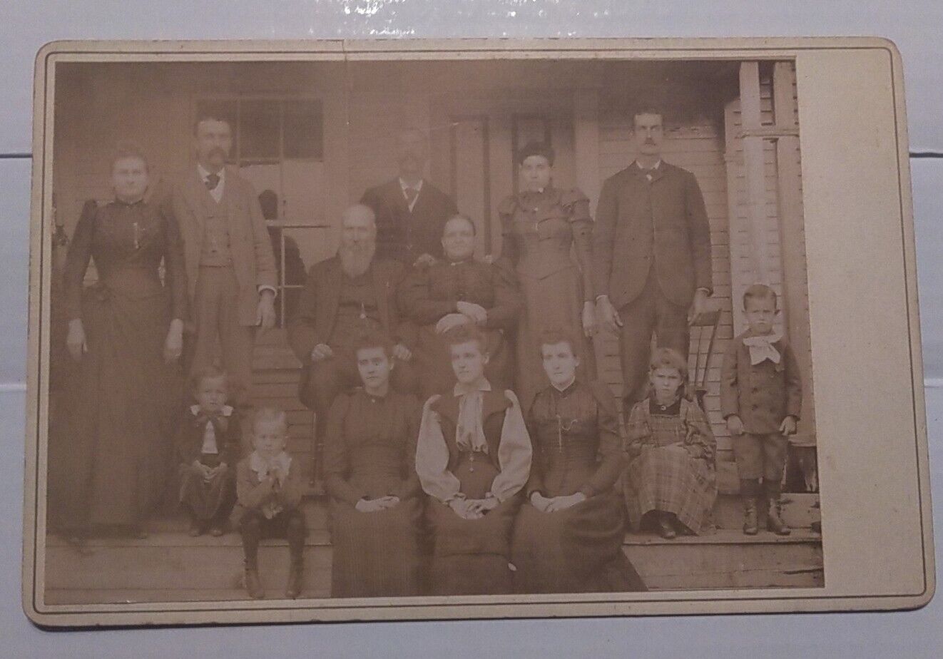 ANTIQUE VTG CIRCA 1800'S ERA B&W CABINET CARD PHOTO, VICTORIAN FAMILY