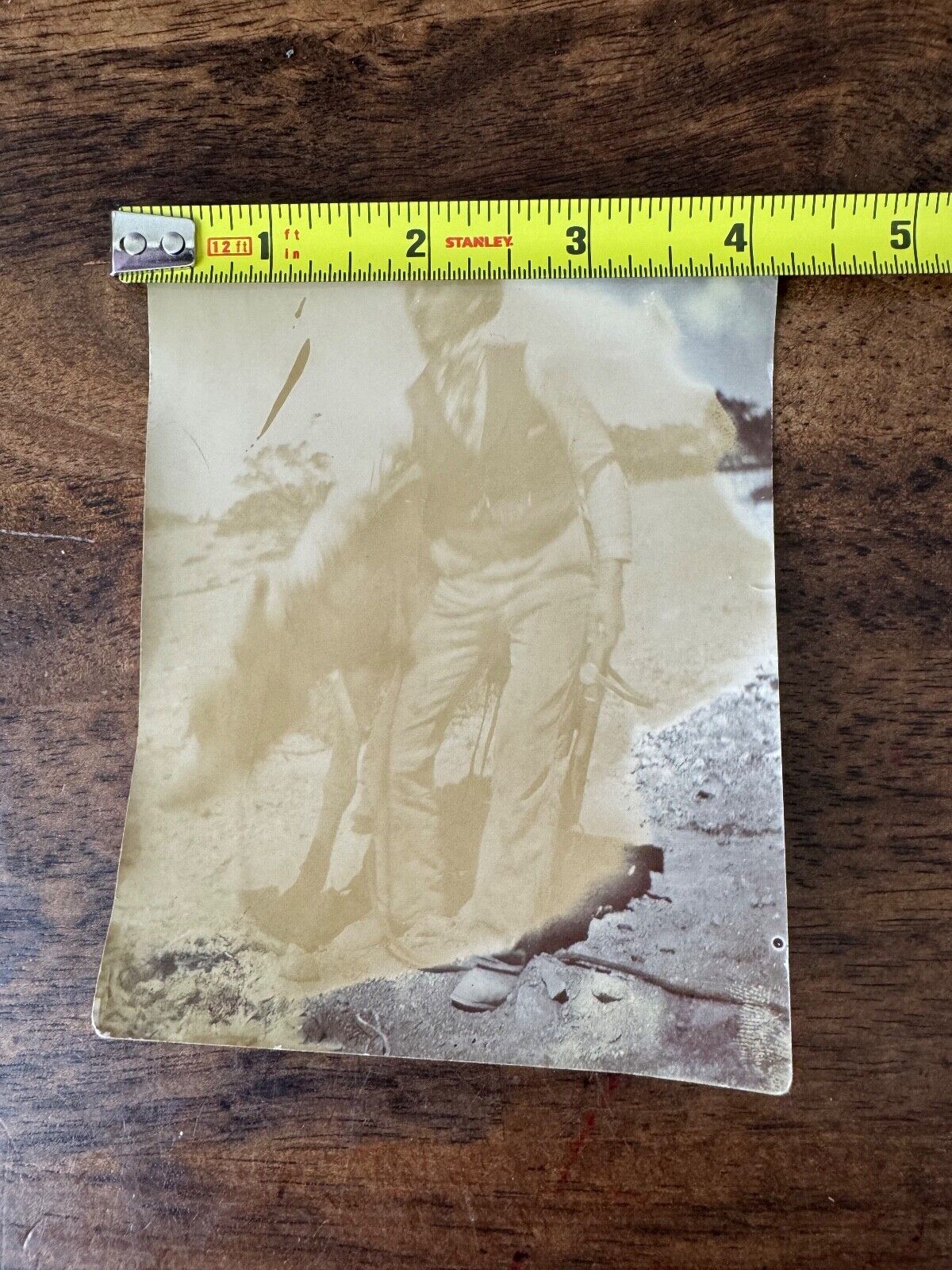 Vintage Photo of a Man & Donkey