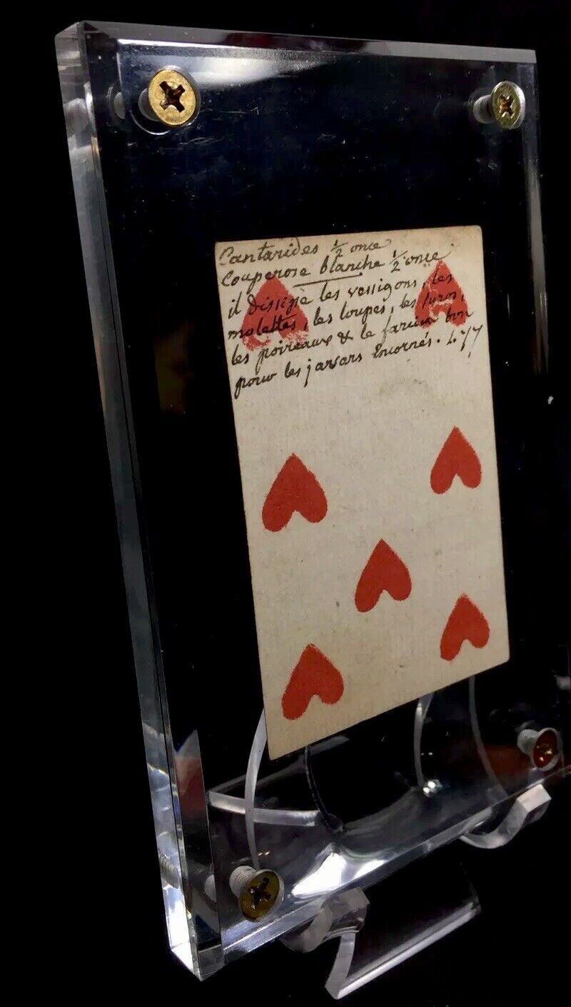 1700’s Old Europe Double Side Scripted Document Antique Playing Cards Single