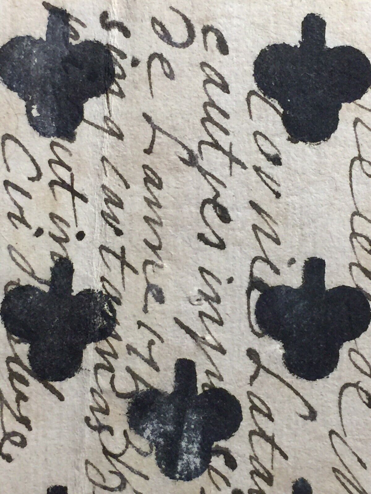 1700’s Old Europe Double Side Scripted Document Antique Playing Cards Single