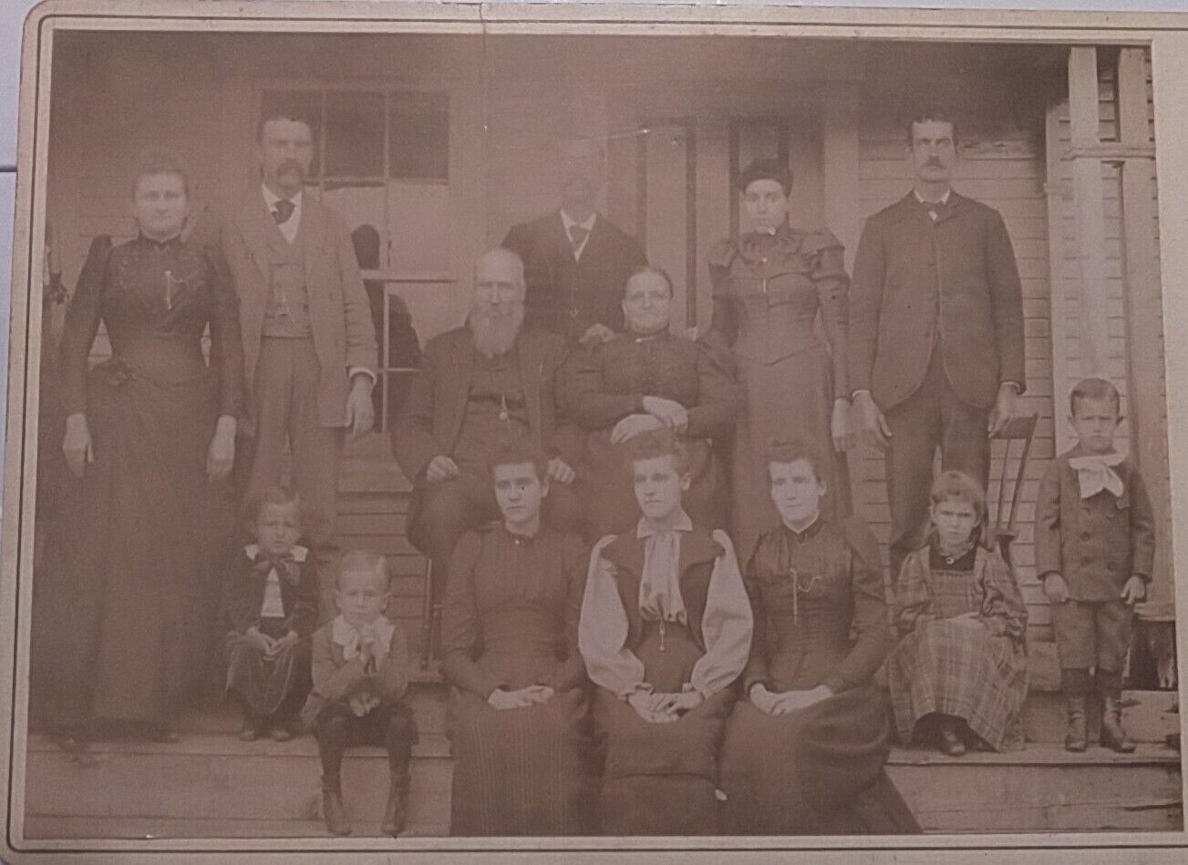 ANTIQUE VTG CIRCA 1800'S ERA B&W CABINET CARD PHOTO, VICTORIAN FAMILY 