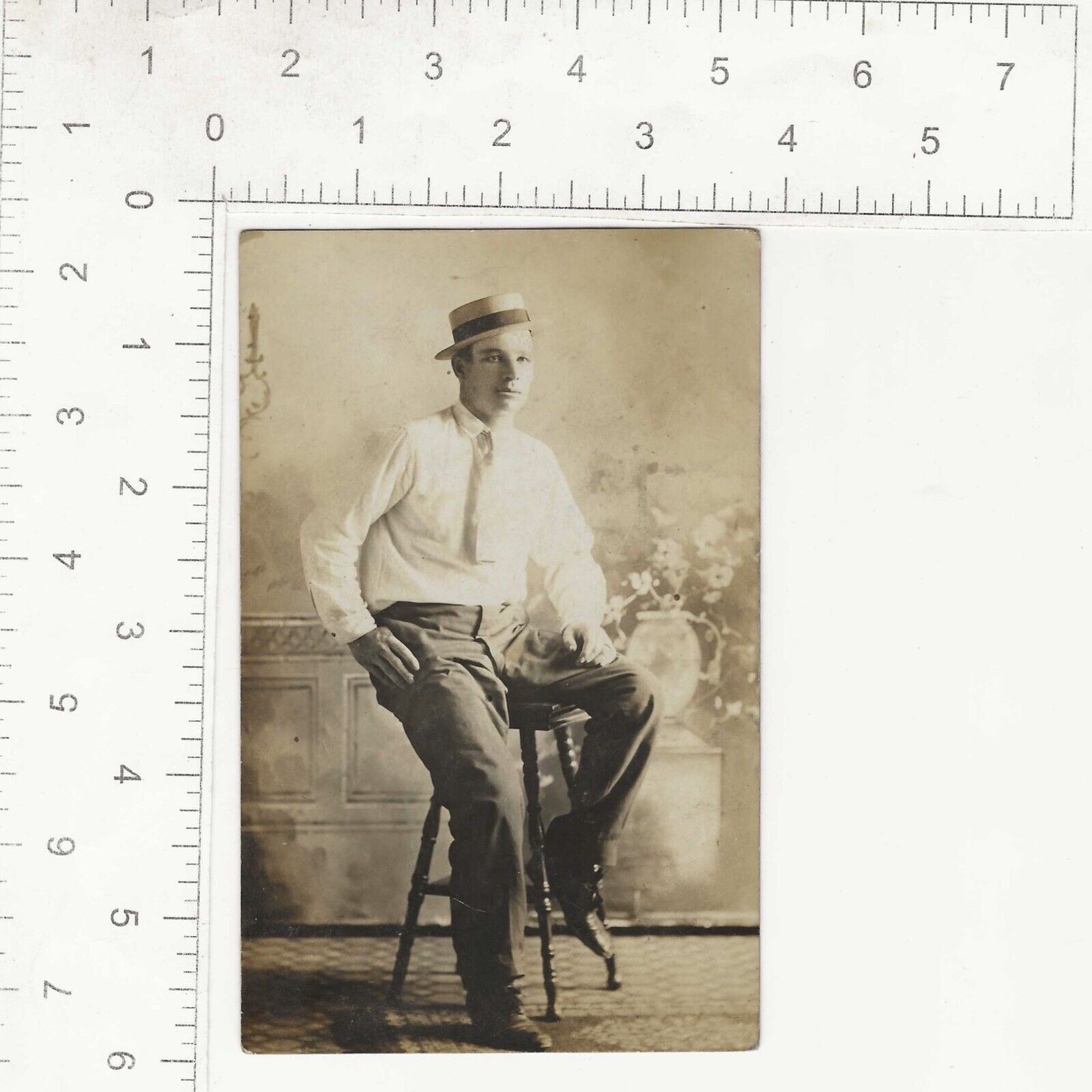 Antique Real Photo Postcard Dapper Man Wearing Hat RPPC Lakeland Florida 1900s