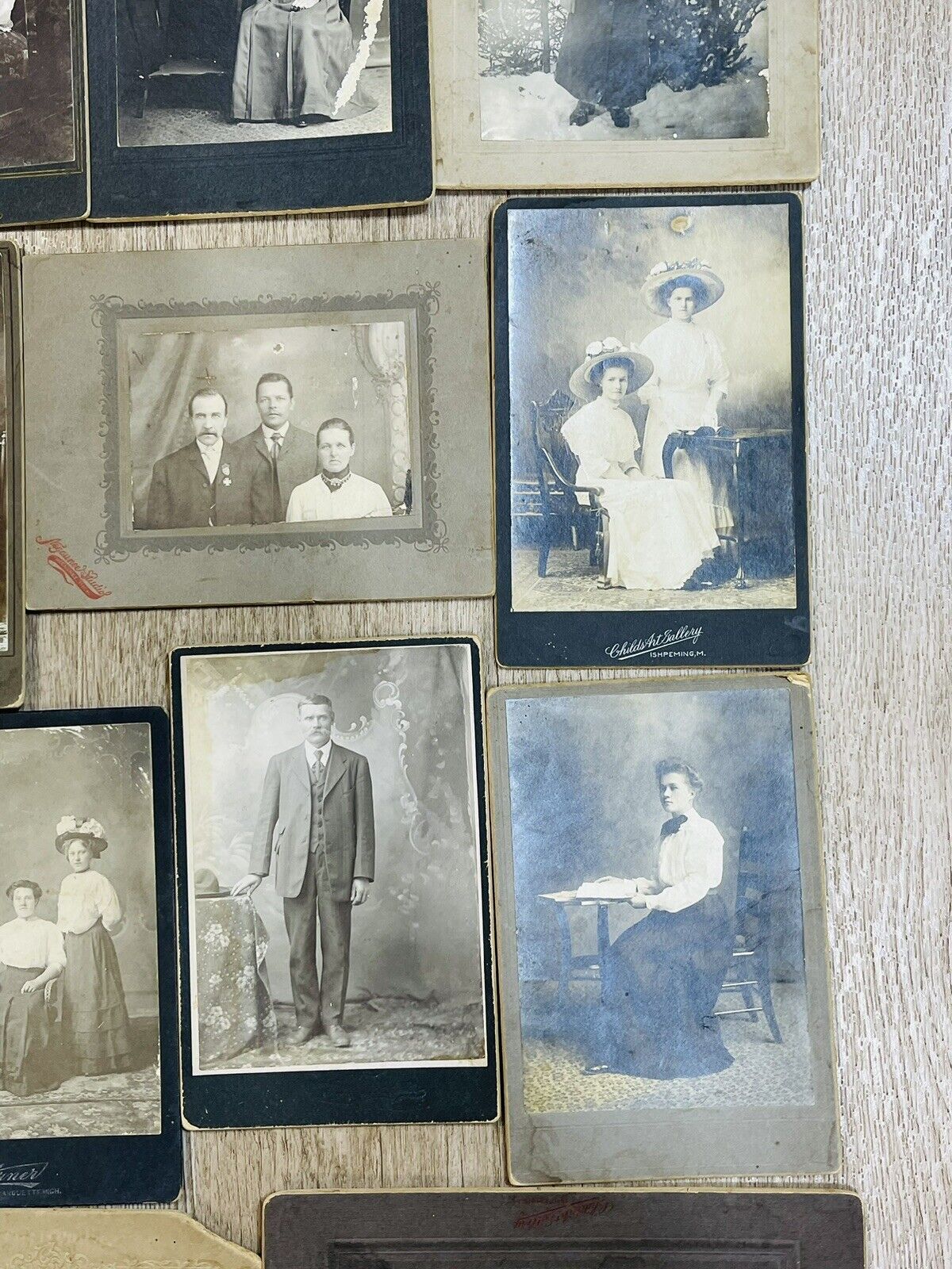 22 Cabinet Cards 1800's 1900s Some Marked Marquette Negaunee Ishpeming Michigan