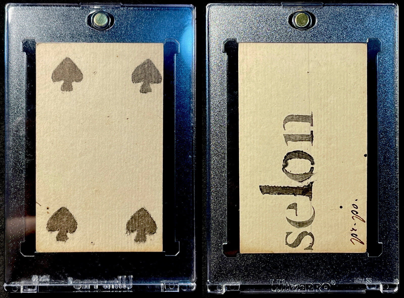1700’s Teachers Informative Stencil Painted Antique Playing Card Historic Single